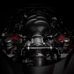 High-performance Porsche engine with intake and tuning components